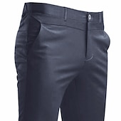 preiswerte Schlank-Herren Anzughosen Hose Hosen Hose Freizeithose Anzughose Tasche Einfarbig tragbar Draussen In voller Länge Hochzeit Heim Arbeit Modisch Strassenmode weiß grau Schwarz elastisch