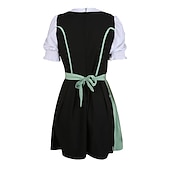 economico Set Dirndl-Oktoberfest Abiti tradizionali Blusa Dirndl Mini carico Bavarese Cameriera Bavarese Tedesco Prati Per donna Panno in stile tradizionale (50 cm)