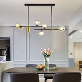 cheap Sputnik Design-LED Chandeliers 106cm Nordic Pendant Lights Living Dinning Kitchen Hanging Lamp Modern Glass Ball Chandelier Lighting Bedroom Lamp 110-240V