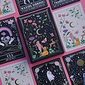 abordables juegos y accesorios-1 tarjeta de oráculo de bruja lunar (escanee el código qr en la caja para descargar la guía)