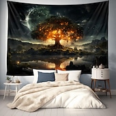 preiswerte Baum des Lebens Wandteppich-Trippy Baum des Lebens hängender Wandteppich, Wandkunst, großer Wandteppich, Wanddekoration, Fotografie, Hintergrund, Decke, Vorhang, Zuhause, Schlafzimmer, Wohnzimmer, Dekoration