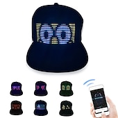 billige Originale gadgets-programmerbar kreativ rgb led lue bluetooth skinnende caps mobil app kontroll redigering ord hip hop elektronisk rekvisitt for halloween