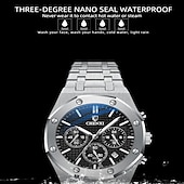 olcso Quartz órák-CHENXI Luxus Quartz Óra Férfiaknak Királyi Rozsdamentes Acél Vízálló Kronográf Sport Üzleti Hétköznapi Férfi Quartz Karóra Lumineszcens Órák Apák Napjára