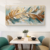 cheap Still Life Paintings-Handmade Oil Painting Canvas Wall Art Decor Original Feather Painting for Home Decor With Stretched Frame/Without Inner Frame Painting