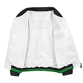 preiswerte Herrenjacken &amp; Herrenmäntel-Herren Bomberjacke College Jacke Freizeitskleidung Langlebig Grundlegend Frühling &amp; Herbst Frühling Sommer Britisch Freizeit Rundhalsausschnitt Standard Schwarz Weiß Jacken