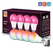 abordables Luces inteligentes-E26 Bombilla LED Inteligente Tuya A19 Control por Voz Alexa Regulación y Coloración Wifi Bombilla A70 Luz RGBCW 9W15W