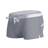 voordelige heren boxer zwembroek-Voor heren Boardshorts Zwemshorts Lange zwembroeken Trekkoord met Mesh-voering Zak met rits Effen Kleur Sneldrogend Comfortabel Feestdagen Zwembad Hawaii Casual / sportief Slank Zwart Wit Lage Taille