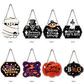 economico cartelli da parete in legno-1pc halloween segno da parete in legno teschio targa in legno appeso decorazione per porta d&#039;ingresso spaventoso portico decor appeso regalo per agriturismo home bar outdoor indoor room decor home decor
