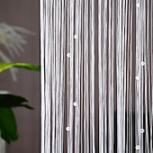 billige Macrame &amp; String gardiner-strenggardin døråpning gardindusker perlegardin, boho macrame skyvedørsgardin bryllup billedvev dekorasjon, romdeler for pergola uteplass