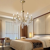 economico Modello a candelabro-moderno lampadario in cristallo trasparente regolabile 6/8 luci cristallo montaggio a filo appeso a soffitto lampada a sospensione classico apparecchio di illuminazione in stile candela e12/e14 per