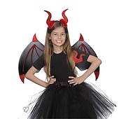 abordables Accesorios-Diadema de Bruja Vampiro Diablo Halloween Props Alas de Murciélago para Adultos Mujeres Disfraz de Halloween Carnaval Fácil Disfraz de Carnaval para la Noche de Walpurgis