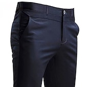 preiswerte Schlank-Herren Anzughosen Hose Hosen Hose Freizeithose Anzughose Tasche Einfarbig tragbar Draussen In voller Länge Hochzeit Heim Arbeit Modisch Strassenmode weiß grau Schwarz elastisch