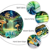 cheap Blacklight Tapestries-Blacklight Tapestry UV Reactive Glow in the Dark Glow Party Neon Mushrooms Psychedelic Trippy Misty Hanging Tapestry Wall Art Mural for Living Room Bedroom