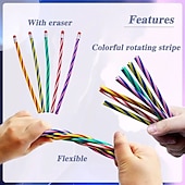 cheap Painting, Drawing &amp; Art Supplies-10pcs Soft Bendable PencilsMagic Bend PencilsColorful Stripe Soft Pencils For Children And StudentsClassroom GiftsBack To School Supplies