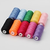 abordables coser y tejer y ganchillo-10 carretes kits de hilos de coser 400 yardas/carrete de hilo de poliéster acolchado 402 surtido de hilos para coser a máquina bordado a mano