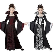 levne Zlé čarodějnice-Retro Středověké Plesové Šaty Halloweenské kostýmy Čerodějnice Maškarní kostým Dívčí Valpuržina noc Plesová maškaráda Párty Dětské Šaty