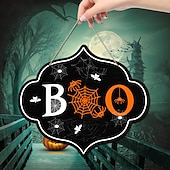 economico cartelli da parete in legno-1pc halloween segno da parete in legno teschio targa in legno appeso decorazione per porta d&#039;ingresso spaventoso portico decor appeso regalo per agriturismo home bar outdoor indoor room decor home decor