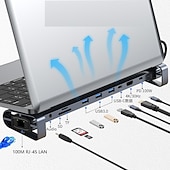 levne USB rozbočovače-typ c dokovací stanice pro laptop usb dock hdmi kompatibilní pd rj-45 usb hub adaptér pro macbook hp dell xps lenovo thinkpad asus pc