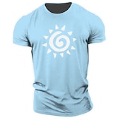preiswerte Herren -Grafik -T -Shirt-Herren Sonne Grafikdrucke T Shirt Grafischen T-Shirt Baumwolle Kurzarm Grafik Hemd Weiß Marineblau Blau Bequemes T-Shirt Outdoor Straße Modedesigner-Kleidung