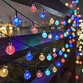 cheap Solar String Lights-Solar String Lights LED Outdoor Lights 6.5m 30 LEDs Set Mounting Bracket Warm White Wedding Party Holiday Patio Garden 3V