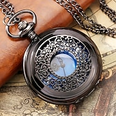 halpa Taskukellot-Tähtitaivaan Sininen Kellotaulu Taskukello Roomalaiset Numerot Riipus Pronssi Ontto Kori Kvarts Taskukello Steampunk Vintage Kaulakoru Roikkuu Kellot Souveniri lahjat miehille ja naisille