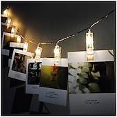 cheap Battery String Lights-Elegant Wedding Party Reception Photo Clip String Lights – 1.5M/3M/6M Fairy Copper Wire, Waterproof, Warm White, for Bedroom and Holiday Decor