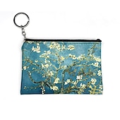abordables Monederos-Mujer Cartera Portallaves Monedero Cartera con tarjetero Cuero de PU De Compras Diario Cremallera Impresión Gran Capacidad Impermeable Ligero 3D Flor Víspera de Todos los Santos Murciélago luna Cielo