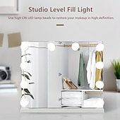 economico Striscie luci USB-10 lampadine 3 colori led make up mirror lampadine usb vanity specchio per il trucco luci bagno toilette illuminazione dimmerabile lampada da parete a led