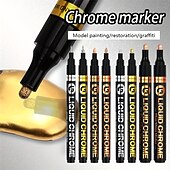 economico pittura, disegno e materiale artistico-1 pennarello argento/gole/rame/bronzo rosso cromato pennarello riflettente a specchio, 4 stili disponibili, perfetto per la decorazione pasquale, perfetto per la decorazione pasquale