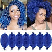 cheap Crochet Hair-Marley Hair 10 Inch 7 Packs Pre Separated Springy Afro Twist Hair Marley Twist Braiding Hair for Faux Locs Crochet Hair Pre Fluffed Spring Twist Hair Synthetic Hair Extensions