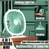 cheap Fans-Mini Eight-Claw Clip Fan – USB Rechargeable Portable Luminous Fan, Hangable and Bendable Design with Three Wind Shields