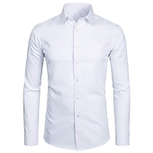cheap Men&#039;s Dress Shirts-Men&#039;s Dress Shirt Waves Wedding Formal Evening Black White Yellow Red Long Sleeve Classic Collar All Seasons Clothing Apparel Buckle