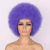 economico Parrucche storiche-parrucca anni &#039;70 parrucche afro per donne nere parrucche afro soffici rimbalzanti e morbide parrucche piene dall&#039;aspetto naturale per feste quotidiane costume cosplay parrucche di carnevale