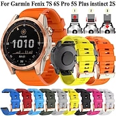 baratos Relógios Garmin-Pulseiras de Relógio para Garmin Fenix 7S Pro 6S 5S Plus Epix Pro 42mm Approach S70 42mm Instinct 2S Descent Mk2S D2 Delta S 20mm Silicone Substituição Alça 20mm Respirável Mulheres Homens Pulseira