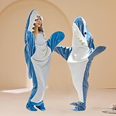 Недорогие Костюмы-комбинезоны-Акула Карнавальный костюм Косплэй Kостюмы Кигуруми Одеяло Взрослые Муж. Жен. Симпатичные Стиль Рождество Карнавал Вторник на масляной неделе Легкий карнавальный костюм