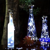 cheap Solar String Lights-Solar Wine Bottle Cork Light Diamond 20 LED Copper Wire Outdoor Waterproof Fairy Tale String Light Garden Wedding Courtyard Decoration 2m(78.74inch)