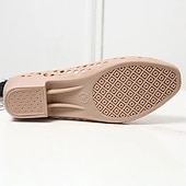 abordables Sandalias planas de mujer-Zapatos planos azul marino calados sin cordones para mujer: zapatos ligeros y transpirables con plantilla acolchada para uso informal de verano y paseos por la playa.