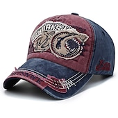 ieftine Şapcă de baseball pentru bărbaţi-Unisex Șapcă de baseball Negru Roșu-aprins 100% bumbac Spălat Călătorie Stiluri de Plajă În aer liber Vacanță Bloc Culoare Ajustabile Modă Protecție Ochi