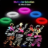 זול אורות דקורטיביים-זוהר אל חוט כבל led ניאון חג המולד מסיבת ריקודים תלבושות עשה זאת ביגוד ביגוד זוהר רכב אור קישוט בגדים כדור רייב עם תיבת כונן סוללה