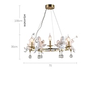 baratos Estilo Vela-candelabro de vela de fazenda anjo 3/6-luz 55/70 cm para sala de estar, luminária de teto pingente industrial rústica, luminária de teto vintage para quarto corredor cozinha sala de jantar foyer