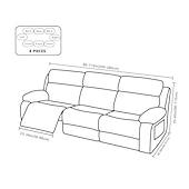 economico Poltrone reclinabili e poltrone wingback-Copridivano reclinabile elasticizzato, copridivano a 3 posti, copridivano reclinabile floreale con elastico, protezione antigraffio per mobili per bambini, animali domestici, cani, gatti