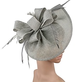 halpa Juhlahatut-fascinators Tekopellava Kentucky Derby Hevoskilpailu cocktail Royal Astcot Tyylikäs Retro Kanssa Sulilla Ruseteilla Päähine Päähineet