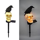 halpa Halloween rekvisiittivalo-1kpl Polun valot ja lyhdyt Aurikoladattava Vedenkestävä Lämmin valkoinen 1 LED-helmet