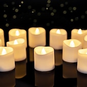 billige Stearinlys-12 stk led flammeløse timer lys langvarige batteridrevne telys til jul bryllup bordpynt varm hvit