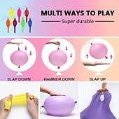 abordables Anti-Stress-25pcs punch balloons punching balloon heavy duty party favors rebondir les ballons avec poignée en caoutchouc ballon en caoutchouc bundle pour la décoration de fête d&#039;anniversaire accessoire de