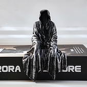 お買い得  ハロウィンの吊るし飾りとテーブルトップ装飾-ハロウィン ホラー アート デザイン 樹脂 黒ローブ 死神 座像 ゴシック ダークナイト テロ 死神の装飾 ハロウィン ホーム デコレーション 本棚 デスクトップ 装飾 ギフト 1pc