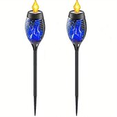 billige Halloween utendørs-solenergi utendørs flimrende flamme lys, halloween jul solar fakkel sti lys vanntett lampe landskap dekorasjon belysning dekorere for utendørs hage sti camping griller
