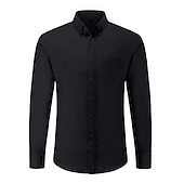 cheap Men&#039;s Oxford Shirts-Men&#039;s Dress Shirt Button Down Shirt Collared Shirt Oxford Shirt Graphic Prints Wedding Party Black White Red Navy Blue Long Sleeve Square Neck All Seasons Clothing Apparel Pocket