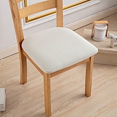 abordables Funda de silla-Fundas de asiento para silla de comedor, color burdeos, elásticas, suaves, lisas, de color sólido, duraderas, lavables, protector de muebles para comedor, fiesta