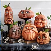 billige Halloween hengende og borddekorasjoner-halloween gresskar dekor høstdekor uttrykksfulle gresskar figurer familie utendørs freak sett med seks kombinasjoner lokale layout rekvisitter for innendørs/utendørs fest